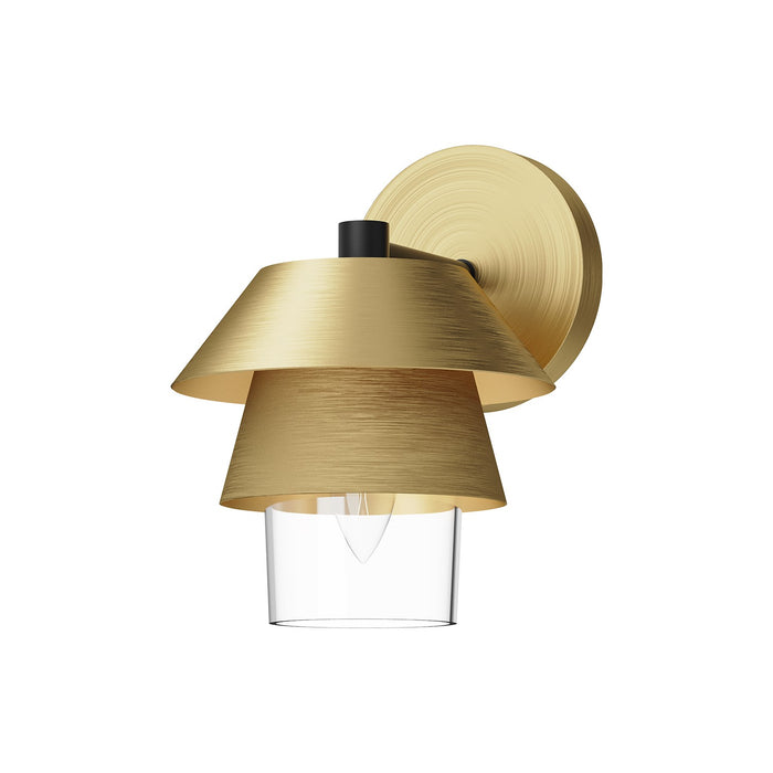 Alora WV475106BGCL One Light Wall Sconce, Brushed Gold/Clear Glass