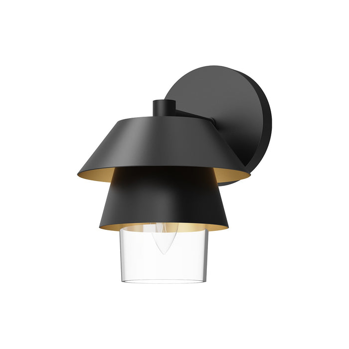Alora WV475106MBCL One Light Wall Sconce, Matte Black/Clear Glass