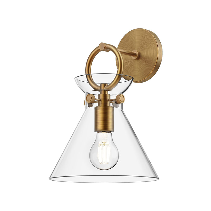 Alora WV412509AGCL One Light Wall Sconce, Aged Gold/Clear