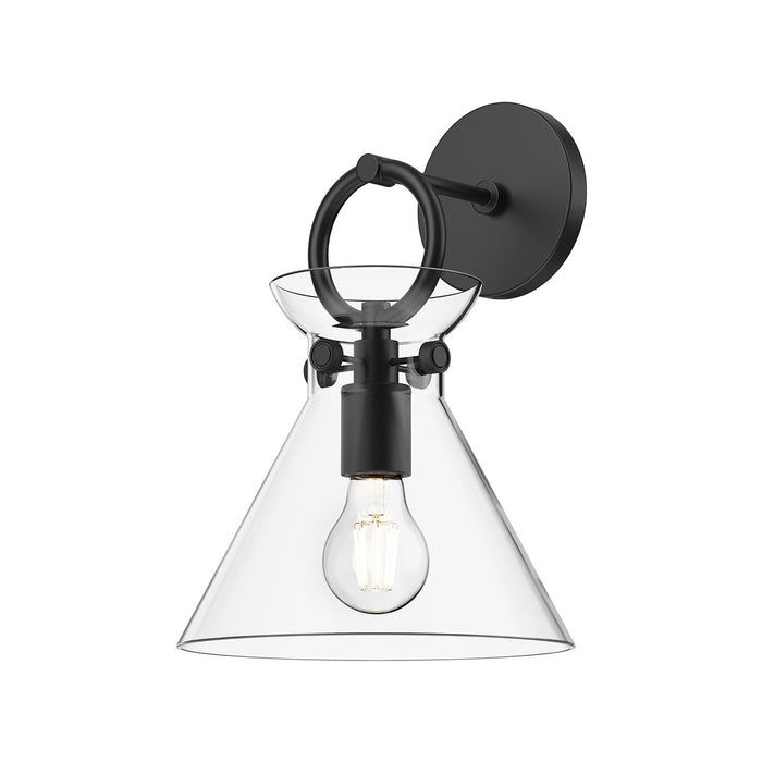 Alora WV412509MBCL One Light Wall Sconce, Matte Black/Clear Glass