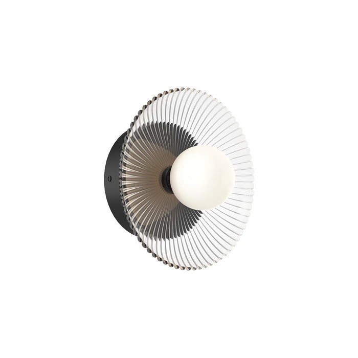 Alora WV417510MBCR LED Wall Sconce, Matte Black/Clear Ribbed Glass