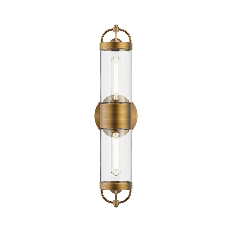 Alora WV461102AG Two Light Wall Sconce, Aged Gold
