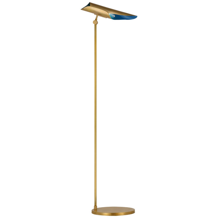 Visual Comfort Signature CD 1020SB/RB LED Floor Lamp, Soft Brass and Riviera Blue