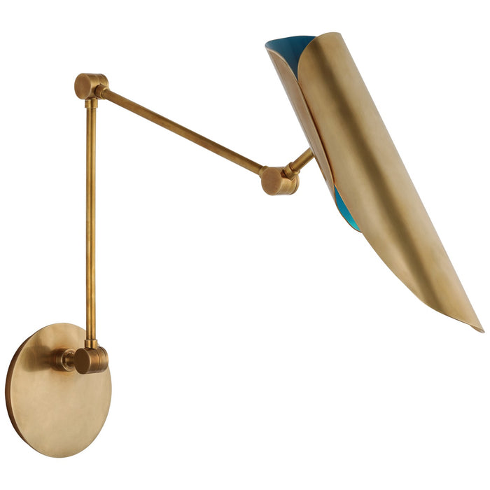 Visual Comfort Signature CD 2020SB/RB LED Wall Sconce, Soft Brass and Riviera Blue