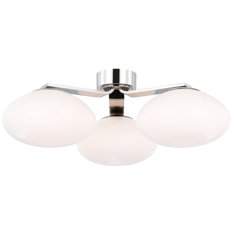 Visual Comfort Signature CD 4015PN-WG LED Flush Mount, Polished Nickel