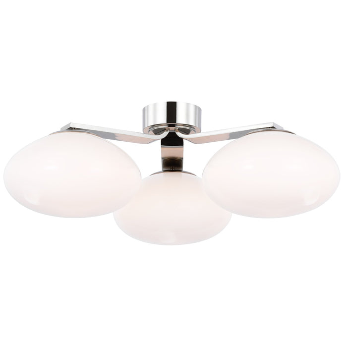 Visual Comfort Signature CD 4015PN-WG LED Flush Mount, Polished Nickel