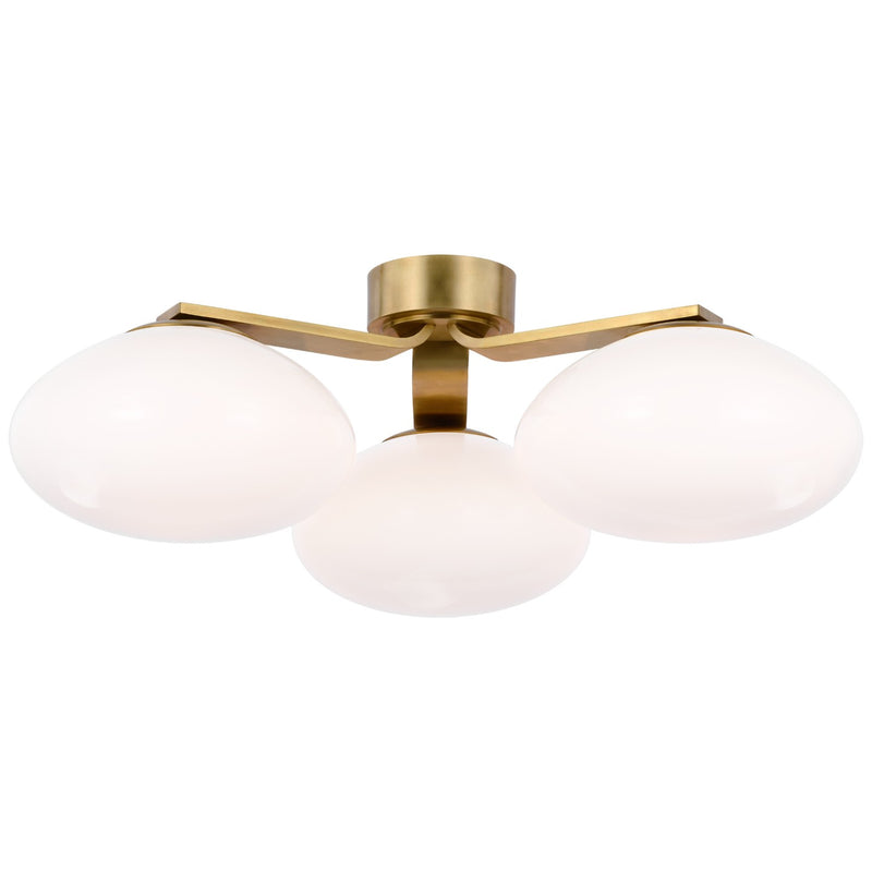 Visual Comfort Signature CD 4015SB-WG LED Flush Mount, Soft Brass