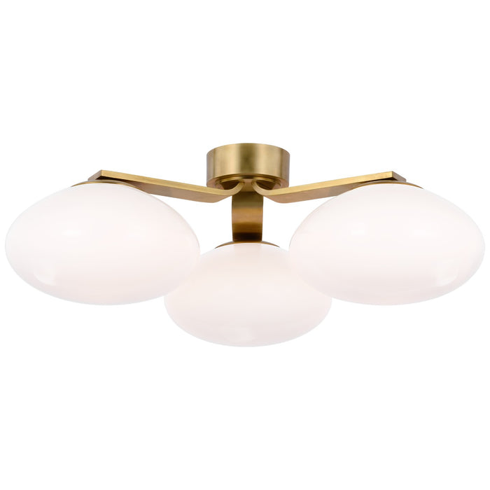 Visual Comfort Signature CD 4015SB-WG LED Flush Mount, Soft Brass