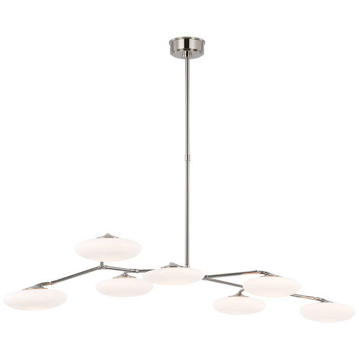 Visual Comfort Signature CD 5015PN-WG LED Linear Chandelier, Polished Nickel