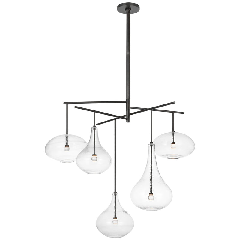 Visual Comfort Signature CD 5025GM-CG LED Chandelier, Gun Metal