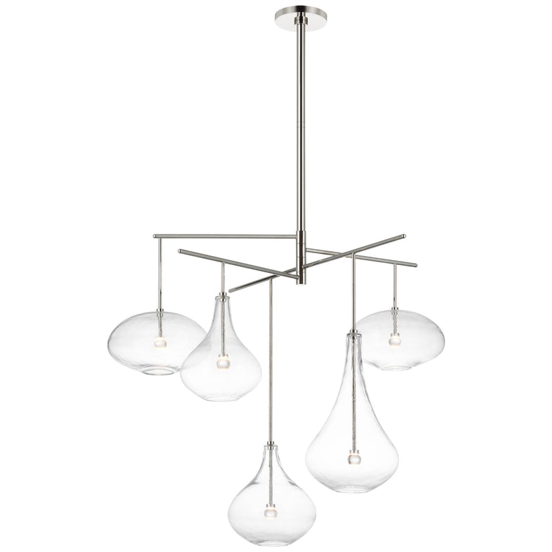 Visual Comfort Signature CD 5025PN-CG LED Chandelier, Polished Nickel