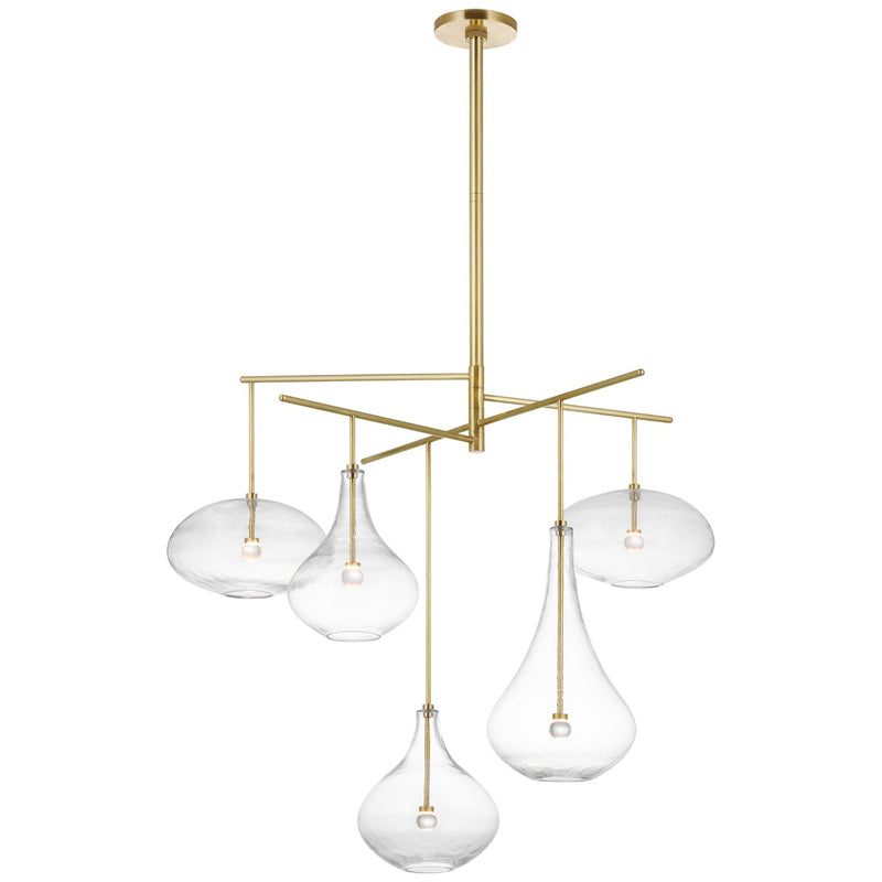 Visual Comfort Signature CD 5025SB-CG LED Chandelier, Soft Brass
