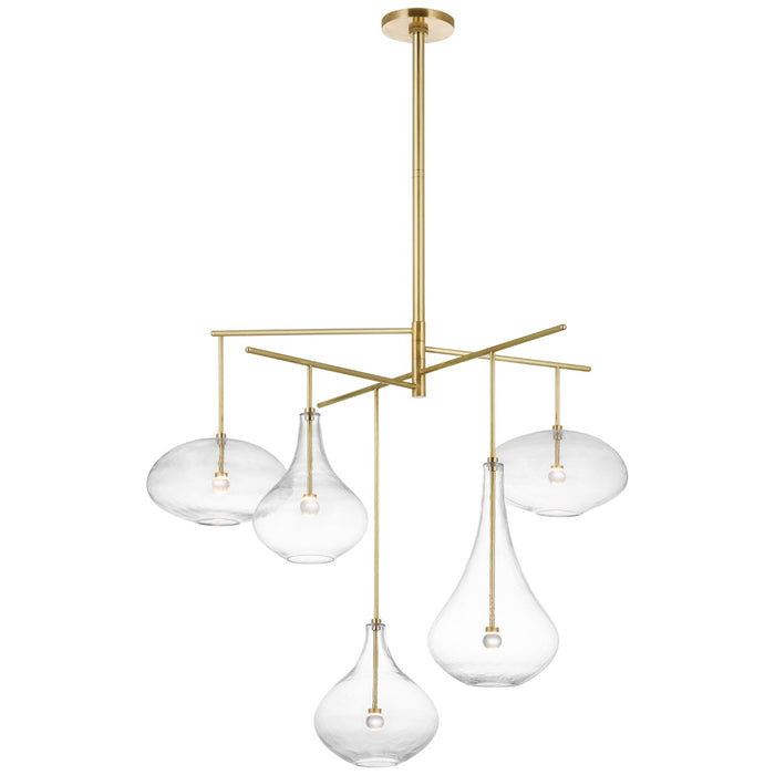 Visual Comfort Signature CD 5025SB-CG LED Chandelier, Soft Brass