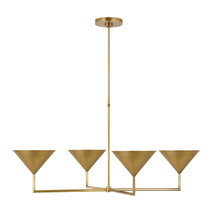 Visual Comfort Signature PCD 5200HAB LED Chandelier, Hand-Rubbed Antique Brass