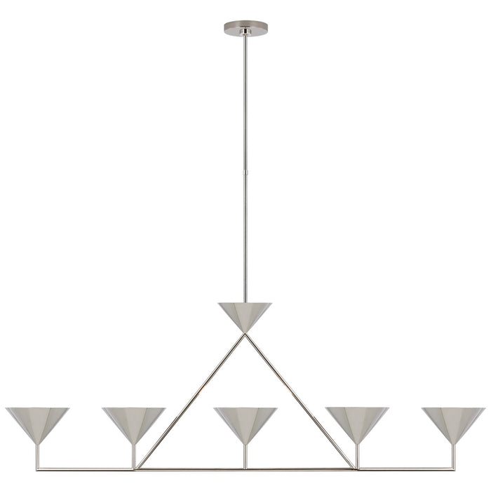 Visual Comfort Signature PCD 5216PN LED Linear Chandelier, Polished Nickel