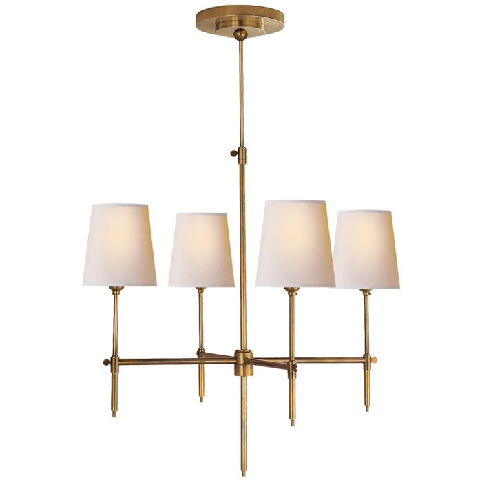 Visual Comfort Signature TOB 5002HAB-L Four Light Chandelier, Hand-Rubbed Antique Brass