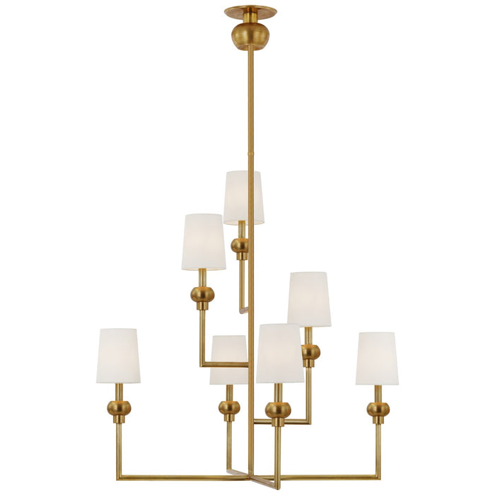 Visual Comfort Signature PCD 5100HAB-L LED Chandelier, Hand-Rubbed Antique Brass