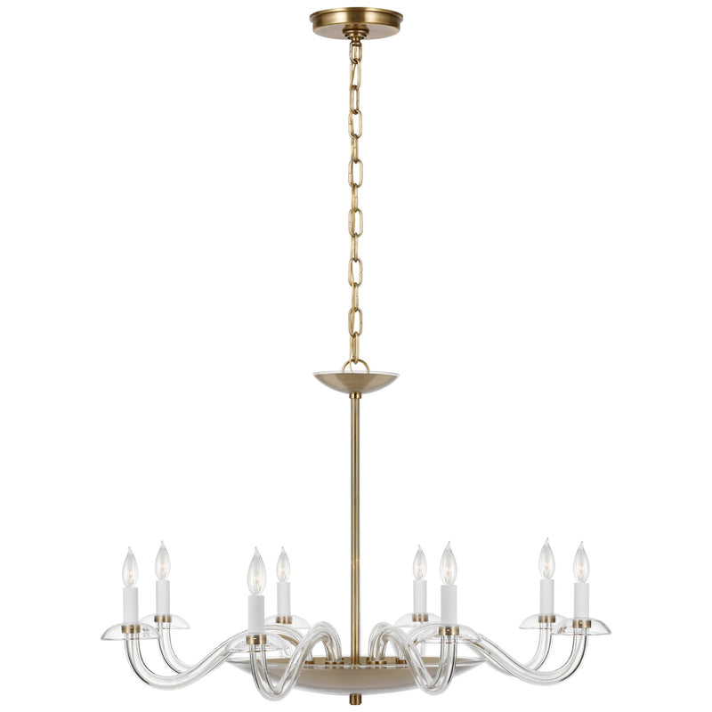 Visual Comfort Signature PCD 5020CG/HAB LED Chandelier, Clear Glass and Hand-Rubbed Antique Brass