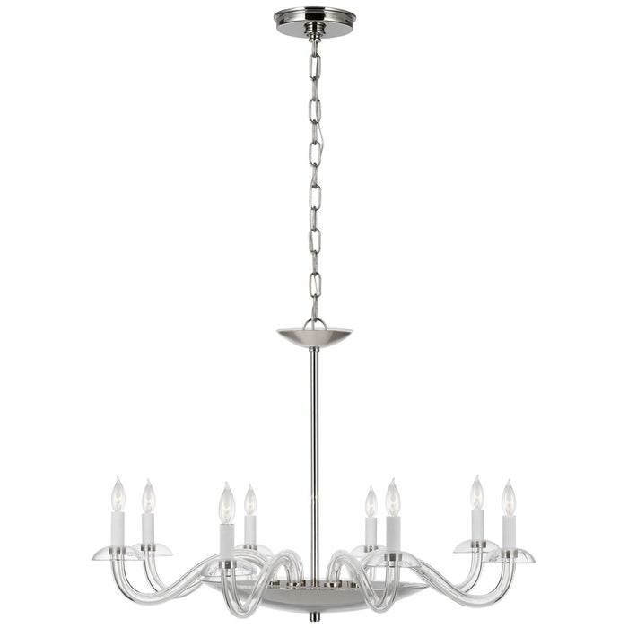 Visual Comfort Signature PCD 5020CG/PN LED Chandelier, Clear Glass and Polished Nickel