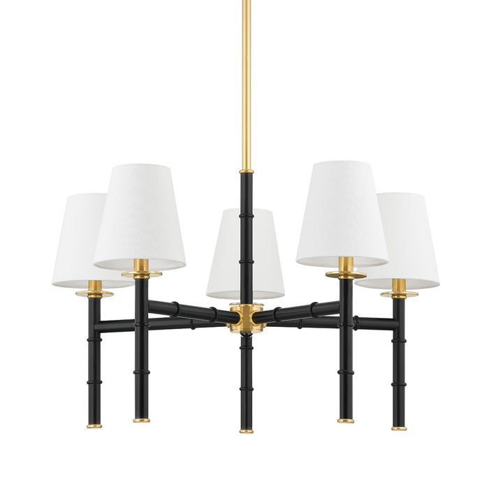 Mitzi H759805-AGB/SBK Five Light Chandelier, Aged Brass