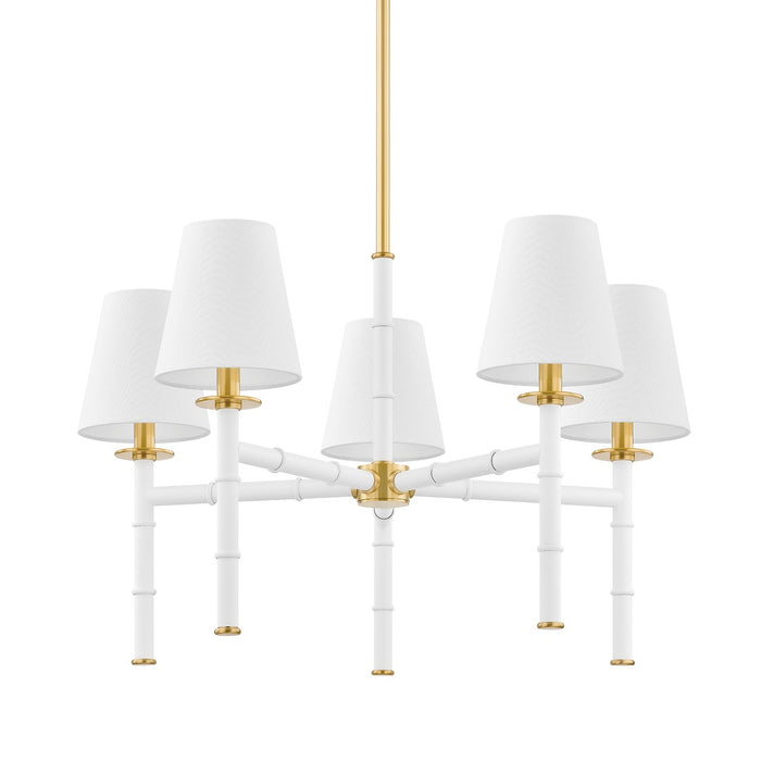 Mitzi H759805-AGB/SWH Five Light Chandelier, Aged Brass