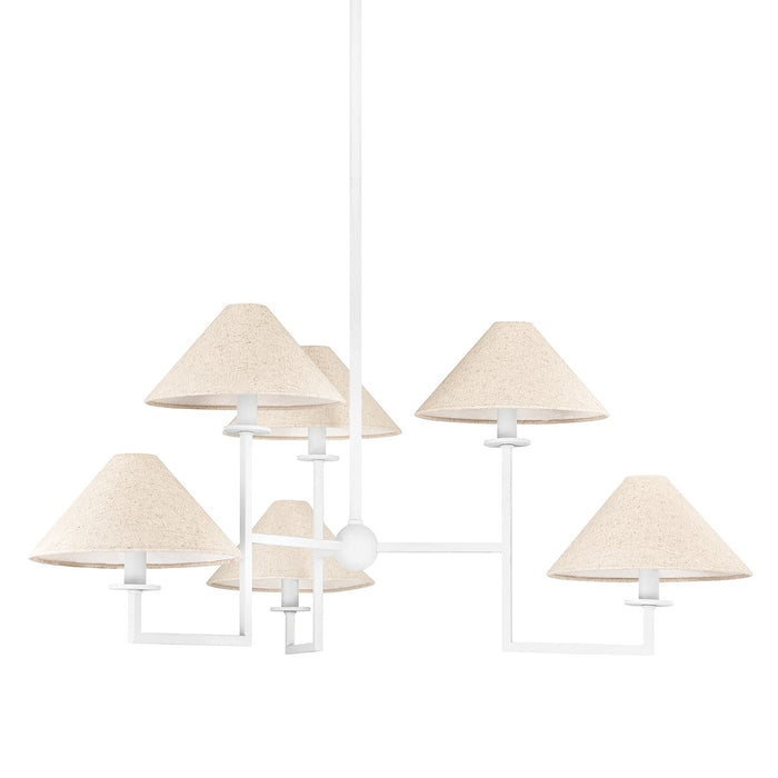 Mitzi H760806-TWH Six Light Chandelier, Textured White