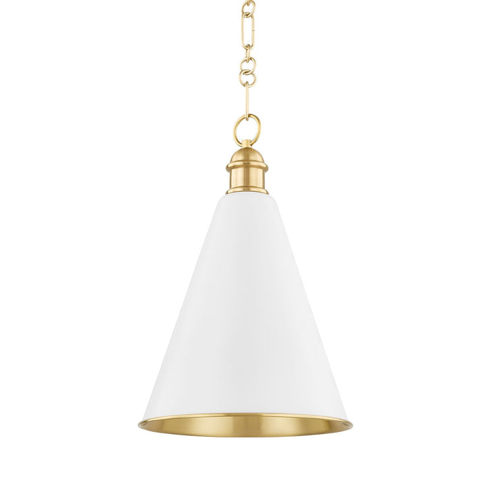Mitzi H761701A-AGB/SWH One Light Pendant, Aged Brass