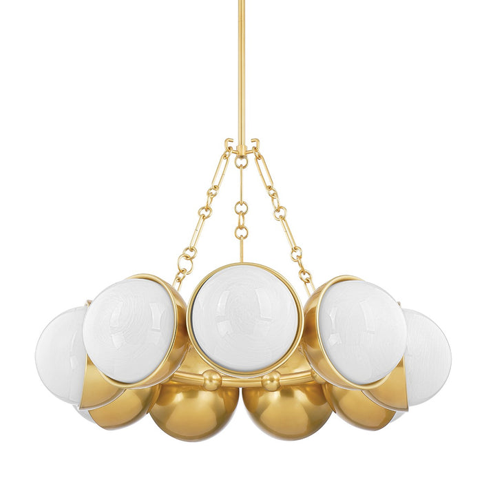 Corbett Lighting 340-34-VPB Nine Light Chandelier, Vintage Polished Brass