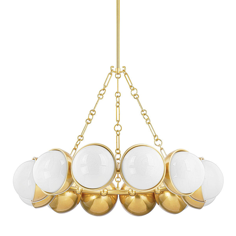 Corbett Lighting 340-43-VPB 12 Light Chandelier, Vintage Polished Brass
