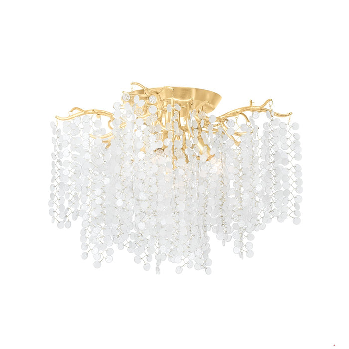 Corbett Lighting 350-24-GL Five Light Semi Flush Mount, Gold Leaf