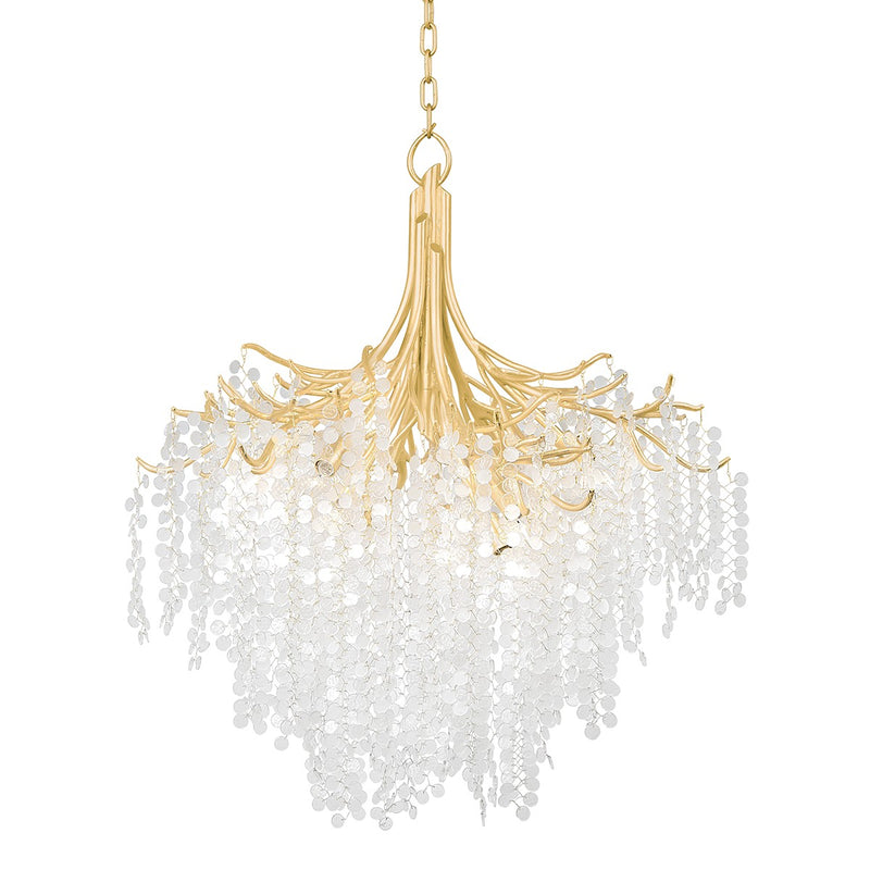 Corbett Lighting 350-32-GL Nine Light Chandelier, Gold Leaf