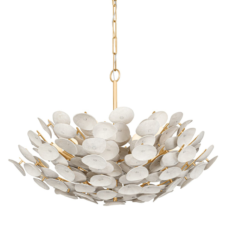 Corbett Lighting 356-32-VGL Nine Light Chandelier, Vintage Gold Leaf