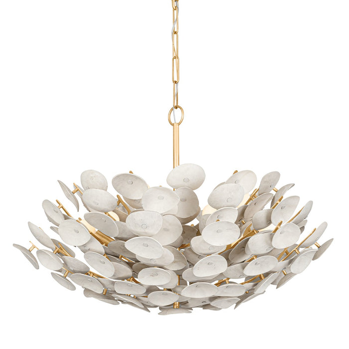 Corbett Lighting 356-32-VGL Nine Light Chandelier, Vintage Gold Leaf