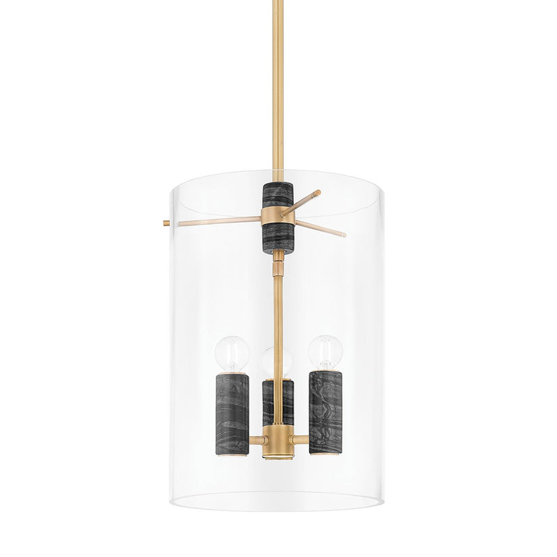 Corbett Lighting 359-13-VB Three Light Lantern, Vintage Brass