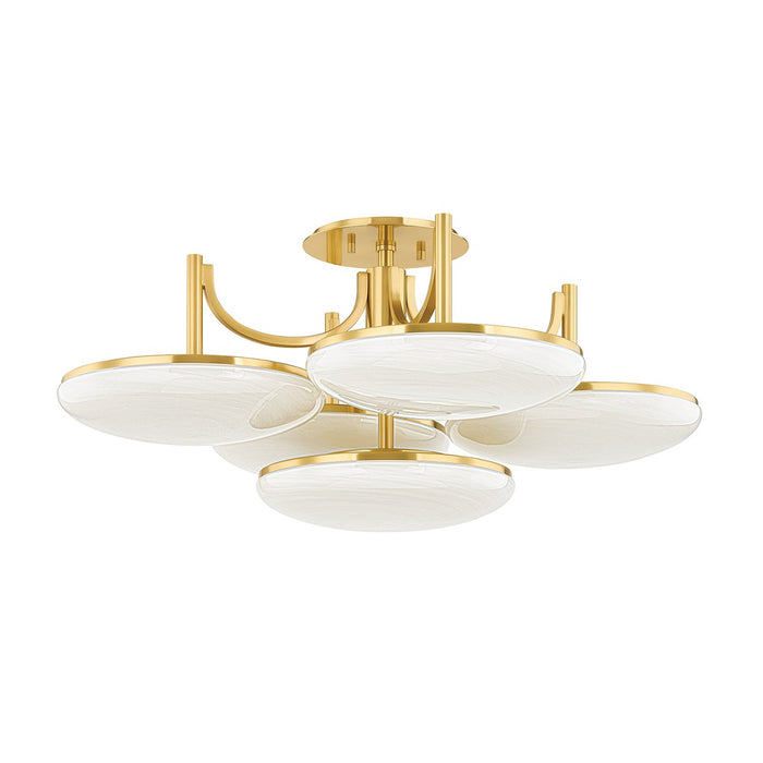 Hudson Valley 2005-AGB LED Semi Flush Mount, Aged Brass