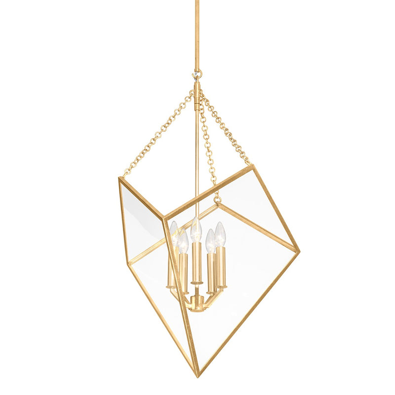 Hudson Valley 2534-VGL Five Light Lantern, Vintage Gold Leaf