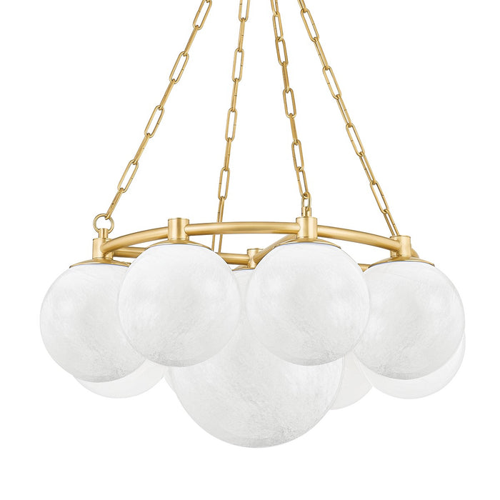 Hudson Valley 5229-AGB Nine Light Chandelier, Aged Brass