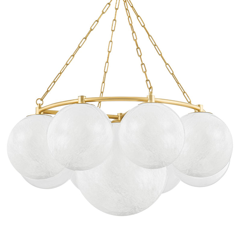 Hudson Valley 5243-AGB Nine Light Chandelier, Aged Brass