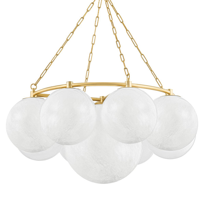 Hudson Valley 5243-AGB Nine Light Chandelier, Aged Brass