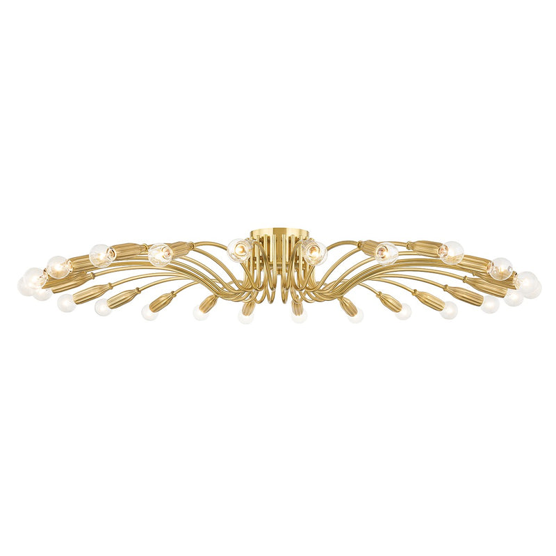 Hudson Valley 5949-AGB 24 Light Semi Flush Mount, Aged Brass