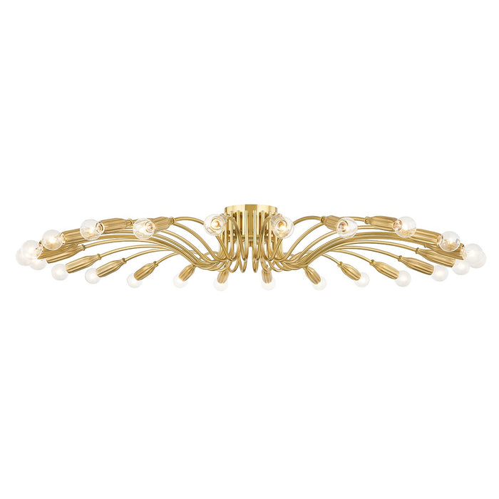 Hudson Valley 5949-AGB 24 Light Semi Flush Mount, Aged Brass