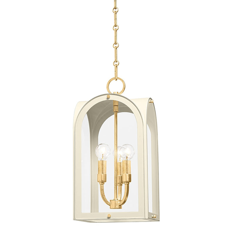 Hudson Valley 6610-VGL/SSD Three Light Lantern, Vintage Gold Leaf/Soft Sand