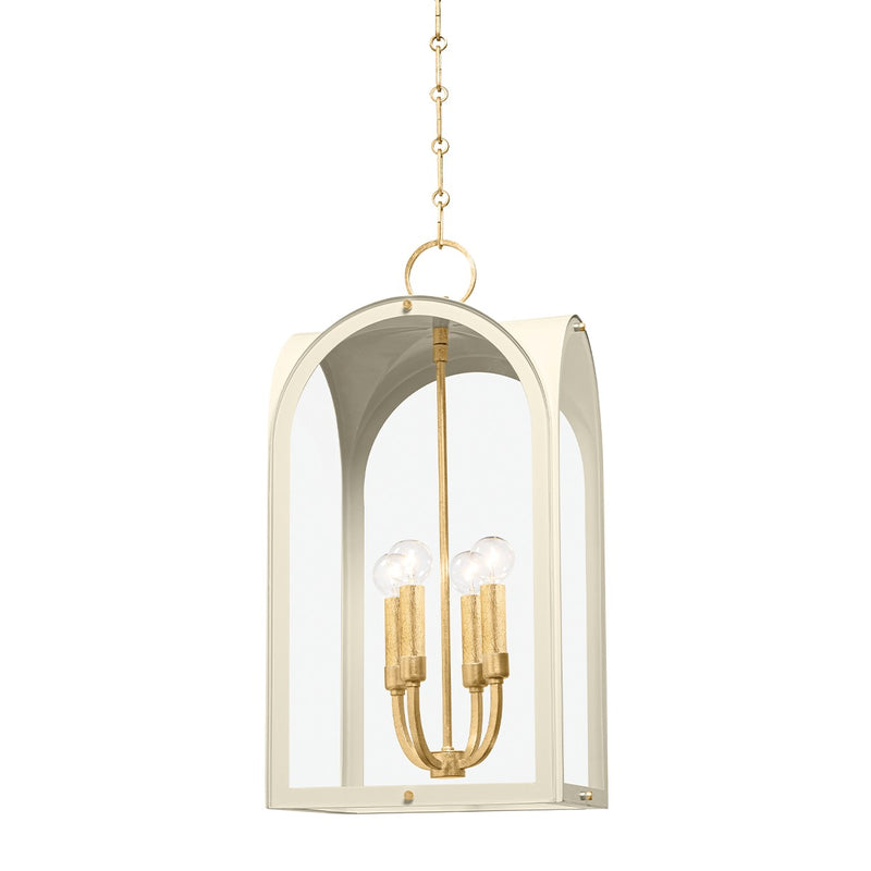 Hudson Valley 6613-VGL/SSD Four Light Lantern, Vintage Gold Leaf/Soft Sand