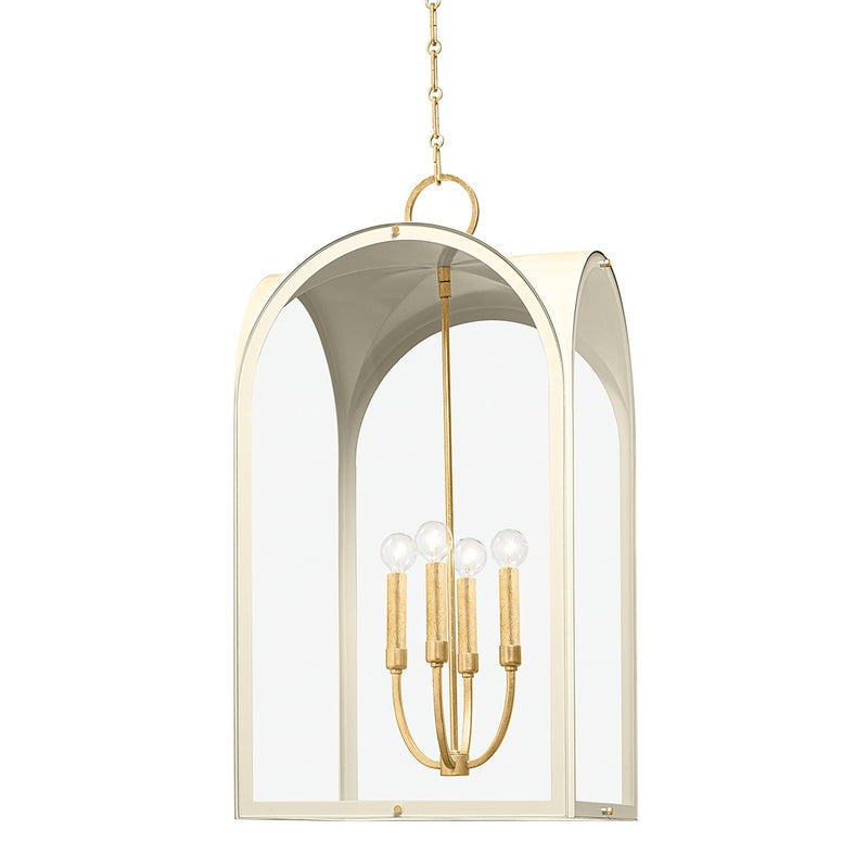 Hudson Valley 6618-VGL/SSD Four Light Lantern, Vintage Gold Leaf/Soft Sand
