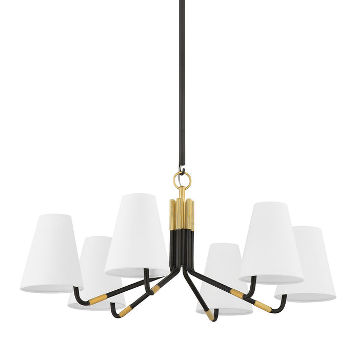 Hudson Valley 6632-AGB/DB Six Light Chandelier, Aged Brass/Distressed Bronze