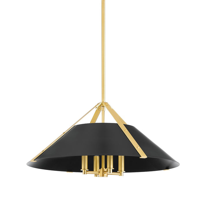 Hudson Valley 6726-AGB/SBK One Light Pendant, Aged Brass/Soft Black