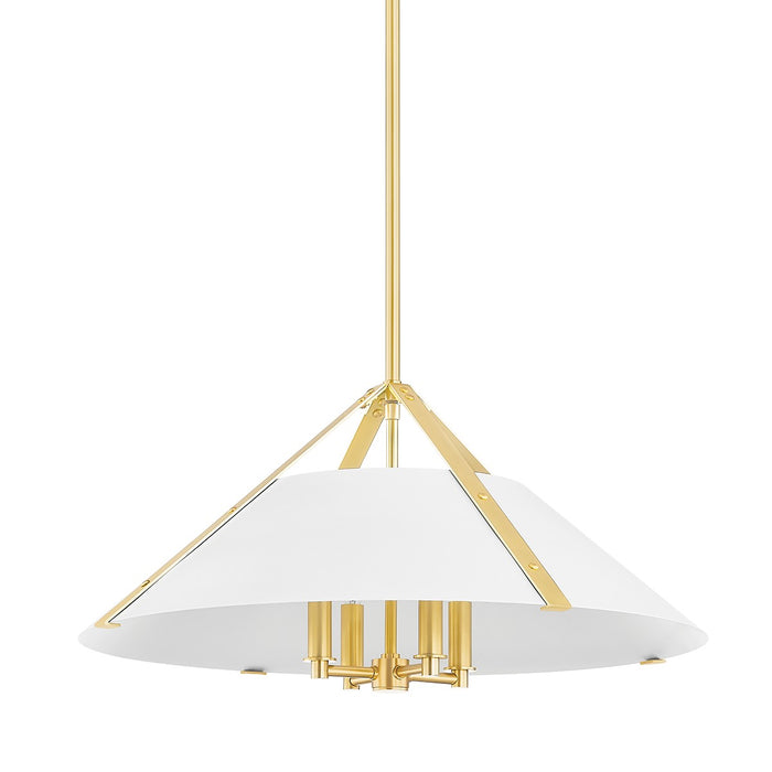 Hudson Valley 6726-AGB/SWH One Light Pendant, Aged Brass/Soft White