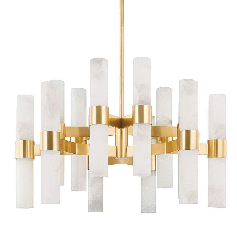 Hudson Valley 8938-AGB 24 Light Chandelier, Aged Brass