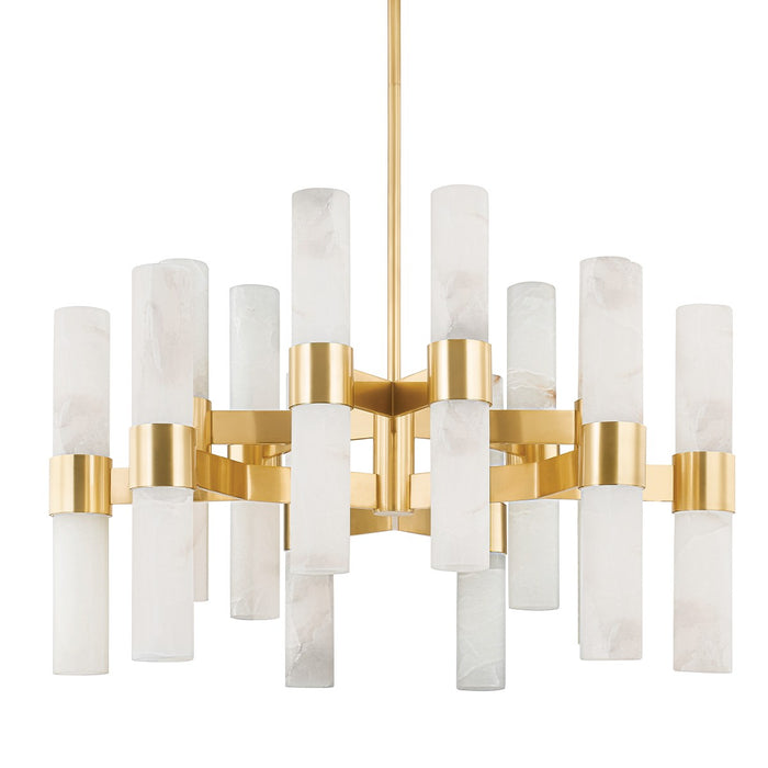 Hudson Valley 8938-AGB 24 Light Chandelier, Aged Brass