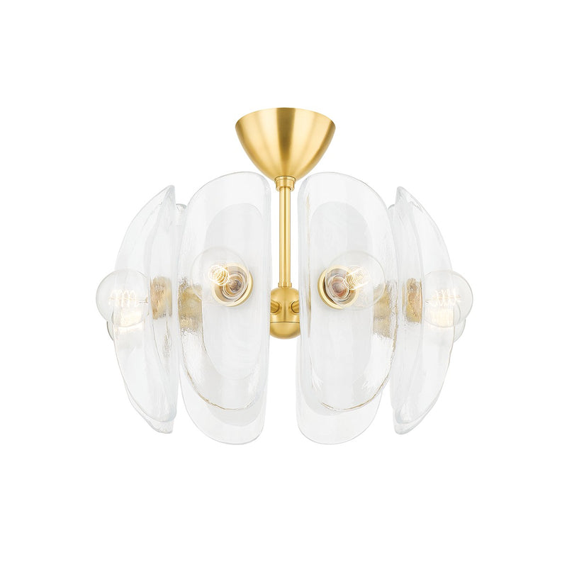Hudson Valley 9122-AGB Eight Light Semi Flush Mount, Aged Brass